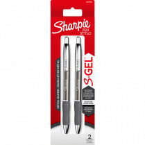 Sharpie&reg; S-Gel&reg; Metal Retractable Pens 0.7 mm Black/Gunmetal 2/pkg