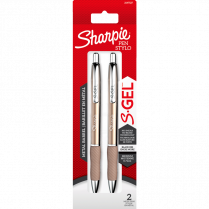 Sharpie&reg; S-Gel&reg; Metal Retractable Pens 0.7 mm Black/Rose Gold 2/pkg