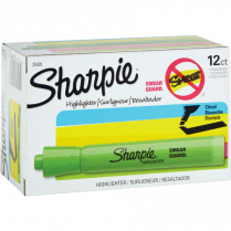 Sharpie&reg; Tank Highlighters Chisel Tip Fluorescent Green 12/box