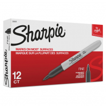 Sharpie&reg; Fine Permanent Markers Fine Tip Black 12/box