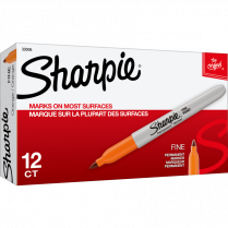 Sharpie&reg; Fine Permanent Markers Fine Tip Orange 12/box