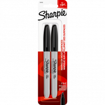 Sharpie&reg; Fine Permanent Markers Fine Tip Black 2/pkg