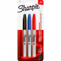 Sharpie&reg; Fine Permanent Markers Assorted Colours 3/pkg