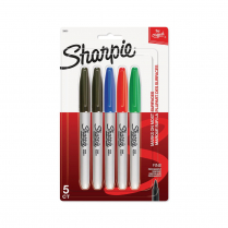 Sharpie&reg; Fine Permanent Markers Fine Tip Assorted Colours 5/pkg