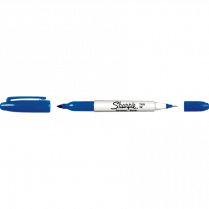 Sharpie&reg; Twin Tip Permanent Markers Blue 12/box