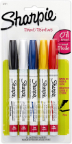 Sharpie&reg; Paint Markers Medium Tip Assorted Colours 5/pkg