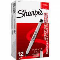 Sharpie&reg; Ultra Fine Permanent Markers Ultra Fine Tip Black 12/box