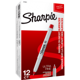 Sharpie&reg; Ultra Fine Permanent Markers Ultra Fine Tip Red 12/box