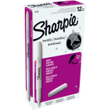 Sharpie&reg; Metallic Markers Fine Tip Silver 12/box