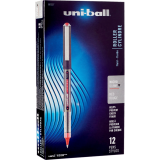 uni-ball&reg; Vision&trade; Roller Pen 0.5mm Red with Metallic Charcoal Barrel 12/box