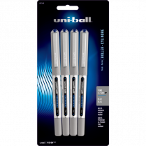 uni-ball&reg; Vision&trade; Roller Pens 0.7mm Blue with Grey Barrel 4/pkg