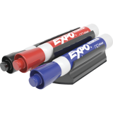 Expo&reg; Low Odour Magnetic Clip Eraser with 3 Chisel Tip Markers