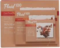 Fluid 100 Watercolour Paper Cold Press Pochette 11" x 14" 10sheets