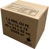 Kraft Corrugated Shipping Cartons 1.5 Cubic Ft. 16"W x13"D x13"H 20/pkg