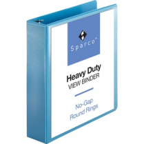 Business Source Round Ring View Binder 2" Light Blue