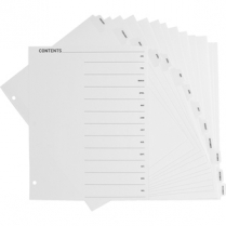 Business Source Quick Index Dividers Jan-Dec White