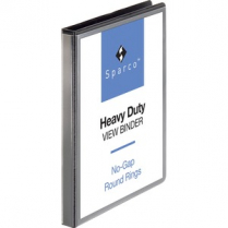 Business Source Round Ring View Binder 1/2" Black