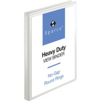 Business Source Round Ring View Binder 1/2" White