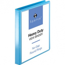 Business Source Round Ring View Binder 1" Blue