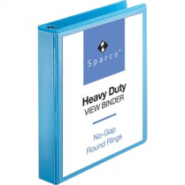 Business Source Round Ring View Binder 1-1/2" Light Blue