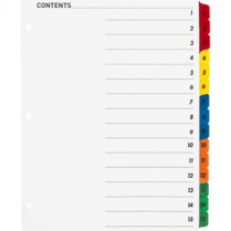 Business Source Quick Index Dividers 1-15 Colour