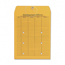 Supremex Interdepartment Poly Envelopes Button and String 10" x 13" Bilingual Natural Kraft 100/box