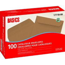 Basics&reg; Catalogue Envelopes Natural Kraft 6-1/2" x 9-1/2" 100/pkg