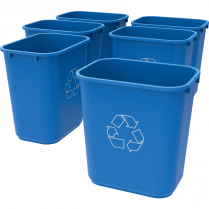 Storex&reg; Recycling Basket 26L 15"W x 10-1/2"D x 15" H Blue