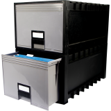 Storex&reg; Storage File Drawer System with Legal Insert Letter Black/Grey