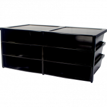Storex&reg; Quick-Stack Literature Organizer 6-Slot Black