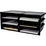 Storex&reg; Quick-Stack Literature Organizer 6-Slot Black