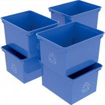 Storex&reg; Recycling Container Large Blue