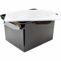 Storex&reg; Locking Handle Letter/Legal File Utility Tote Black