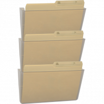 Storex&reg; Snap and Stack Unbreakable Wall Pocket Letter Clear 3/pkg