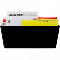 Storex&reg; Unbreakable Wall Pocket Legal Black 3/pkg