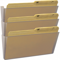 Storex&reg; Unbreakable Wall Pocket Legal Clear 3/pkg