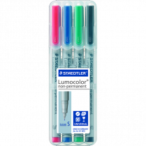 Staedtler&reg; Lumocolor&reg; non-permanent Superfine Assorted Colours 4/set