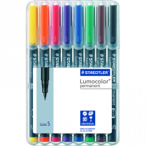Staedtler&reg; Lumocolor&reg; Markers Permanent Super-Fine Tip Assorted Colours 8/pkg