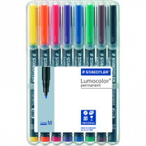 Staedtler&reg; Lumocolor&reg; Permanent Medium Tip Assorted Colours 8/pkg