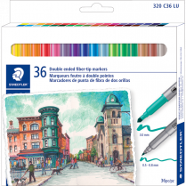 Staedtler&reg; Duo-Colour Markers Assorted Colours 36/pkg