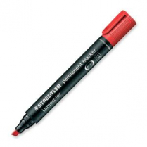 Staedtler&reg; Lumocolor&reg; Dry Safe Permanent Marker Chisel Tip Red