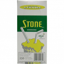 Stone&trade; Biodegradable Milkshake Straws 8" 250/box