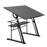 Studio Designs Zenith Height Adjustable Drafting Table w Shelf Black