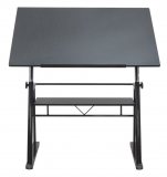 Studio Designs Zenith Height Adjustable Drafting Table w Shelf Black
