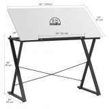 Axiom Student Drawing Table With Tilting Top Charcoal & White