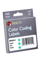 MACO&reg; Colour-Coding Labels 1/4" Round Green 450/Pkg