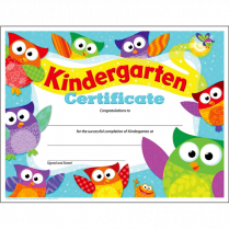 Trend&reg; PK-K Certificates & Diplomas Kindergarten Certificate Owl-Stars!&reg; 8-1/2" x 11" 30/pkg