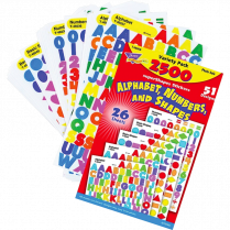 Trend&reg; superShapes Alphabet, Numbers & Shapes Stickers  2,500/pkg