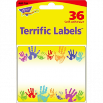Trend&reg; Terrific Labels&trade; Rainbow Handprints 36/pkg