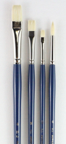 H.J. Acryloil Fine Hog Bristle Brushes 4/Set